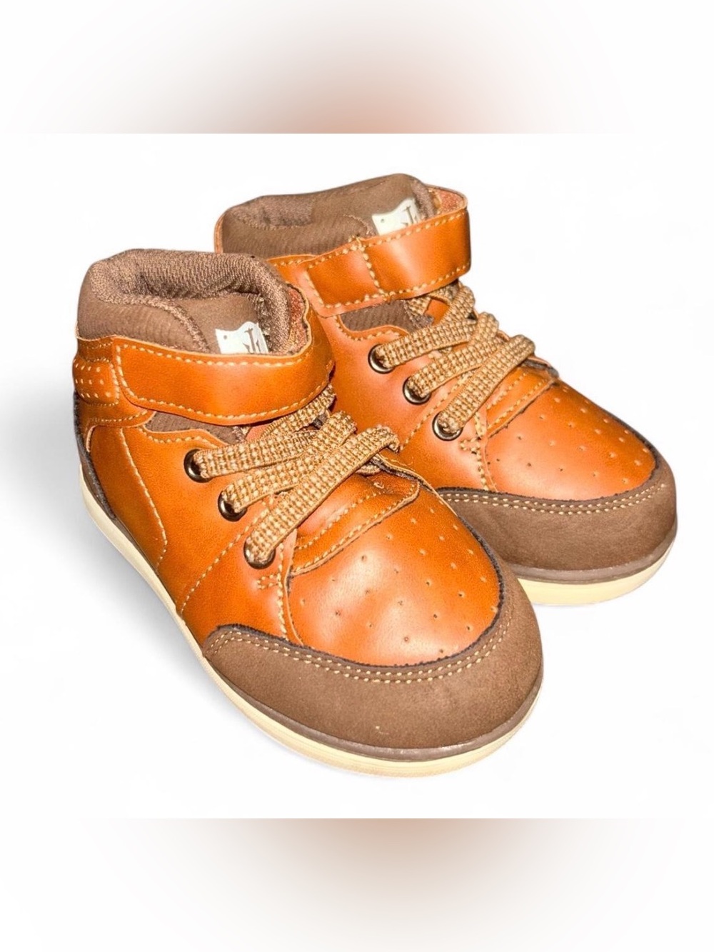 Toddler High-Top Sneakers in Brown and Tan Size 7